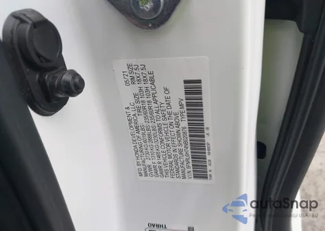 2022 Honda Odyssey Ex-L z USA, uszkodzony, nr VIN 5FNRL6H74NB020876